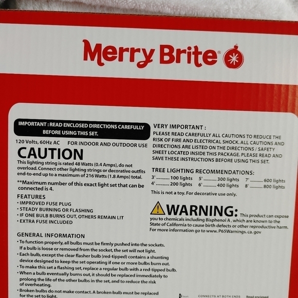 NWOT mini Light 200 count clear bulb by Merry Brite - Picture 4 of 7